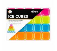 20pc ice Cubes Plastic Assorted Multicolour Reusable Pieces