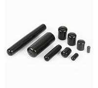 20PC Rubber Cap Seals Nuts Silicone Sleeve Stopper Plugs Soft Cover End Caps Thread Protection Plastic Blanking Protective Lid Plug(Black,1.5 MM_20 PCS)