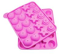 20Pc Silicone 3D Cake Pop Mould Maker Love Heart, Star, Cupcake & Round Sphere Easy Clean Pop Out Oven Microwave Dishwasher Safe