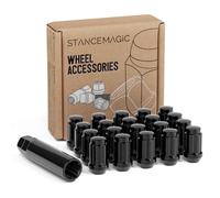 20pc Spline Drive Black Extended Lug Nuts | 12x1.5 | for Cone Seat Aftermarket Wheels by Precision European Motorwerks