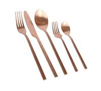 Argon Tableware 20 Piece Stainless Steel Cutlery Set - Copper - Dining Forks Knives Spoons High Polished Metal 4-Person Table Fork Knife Spoon Set