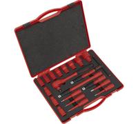 20pc VDE Insulated Socket & Ratchet Handle Set -1/2" Square Drive 6 Point Metric