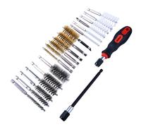 Amtech - Set of Small Wire Brushes for Cleaning, Made from Tough Steel, Glass, and Nylon, Versatile Choice of Sizes with 1/4” Hex Drive Shank, Comfortable Handle, Extended Reach (20pc)