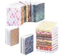 20pcs 1:12 Scale Miniatures Dollhouse Books, Dollhouse Mini Books Assorted Dollhouse Accessories Pretend Play Toy Supplies for Boys and Girls, Bedroom, Study Room Decoration (Grid Prints)