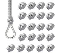 20PCS 1/8 Inches M3 Wire Rope Clamp 304 Stainless Steel Simplex Single Bolt Wire Rope Clips Wire Clips for 1/8" Wire Rope Cable Clamp for Guy Line Metal Fence Antenna Clothesline Rigging Hardware
