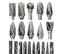 20PCS 1/8Inch Carving Bits for Wood Shank Double Cut Compatible with Dremel Drill Dit Sets Accessories