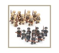 (20pcs-1) War II the British and German armies Desert Military Sodiers Weapons Minifigures Kids Toys Gifts Fit Lego