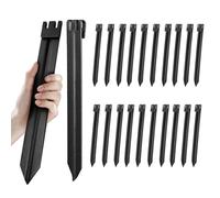 20Pcs 10In Balck Metal No Installation Landscape Edging Stakes | for Corrugated Garden Landscape Edging/Terrace Board/Grass Barrier/Bender Board