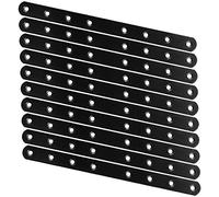20Pcs 10Inch Mending Plates, Heavy Duty Straight Brackets for Wood Cast Iron Flat Corner Brace, Black Mending Joining Plates Fixing Hardware Brackets Connector for Furniture Repairing Table Shelf