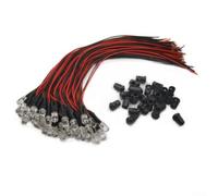 20pcs 10mm 12v Pre-wired LED Lights Red White Blue(Blue)