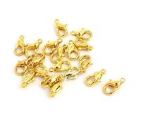20Pcs 10Mm Jewelry Lobster Clasp Carabiner Hook for Necklace Gold Strong and Durable Convenient Handled