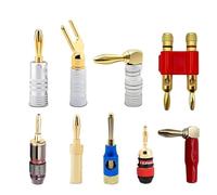 20pcs/10pairs 4mm Banana Nut Plugs Gold-plated Connector With Screw Lock(Px20)