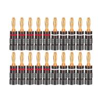 20pcs/10pairs BANANA PLUGS 24K Gold-plated 4MM Banana Connector with Screw Lock For jack Speaker Plugs Gun Metal