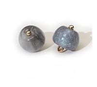 20pcs 11mm Dark Green Small Round Ball Pearl Buttons for Cloth Crafting Resin Shank Button(3# Starry Sky Gray)