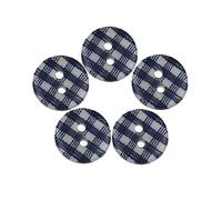 20Pcs 12.5mm 0.49inch Gingham Check Resin Buttons for Baby Knits (Dark Blue)