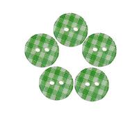 20Pcs 12.5mm 0.49inch Gingham Check Resin Buttons for Baby Knits (Green)