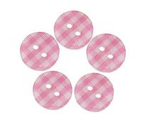 20Pcs 12.5mm 0.49inch Gingham Check Resin Buttons for Baby Knits (Pink)