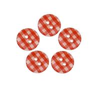 20Pcs 12.5mm 0.49inch Gingham Check Resin Buttons for Baby Knits (red)