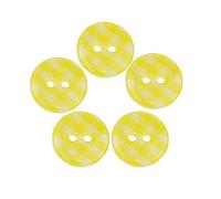 20Pcs 12.5mm 0.49inch Gingham Check Resin Buttons for Baby Knits (Yellow)