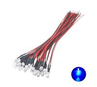 20pcs 12 Volt 5mm Blue Blinking LED Lights 1.5Hz Flashing Emitting Diodes Pre Wired 7.9 inch DC 12V LED Light Clear Lens Small LED Lamps DIY Lighting Projects