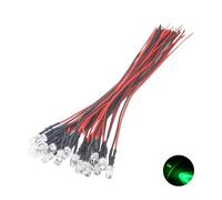 20pcs 12 Volt 5mm Green Blinking LED Lights 1.5Hz Flashing Emitting Diodes Pre Wired 7.9 inch DC 12V LED Light Clear Lens Small LED Lamps DIY Lighting Projects