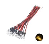 20pcs 12 Volt 5mm Warm White Blinking LED Lights 1.5Hz Flashing Emitting Diodes Pre Wired 7.9 inch DC 12V LED Light Clear Lens Small LED Lamps DIY Lighting