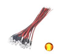 20pcs 12 Volt 5mm Yellow Blinking LED Lights 1.5Hz Flashing Emitting Diodes Pre Wired 7.9 inch DC 12V LED Light Clear Lens Small LED Lamps DIY Lighting Projects