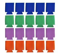 20pcs 12oz Neoprene Beer Can Insulator Sleeve, Reusable Cooler | Slip-resistant Textured Surface, Temperature Retention, Assorted Bright Colours, Suitable for Coffee Cups, Soda Cans, Picnics
