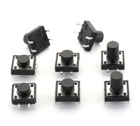 20PCS 12x12 Push Button Switch DIP 12X12X4.3 Light Touch Switch 12 * 12 * 5/6/7/8/9/10/11/12/13/14/15/16MM The Power Switch 4Pins(20PCS 12x12x11mm)