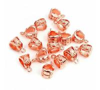 20pcs 13x8x8mm Beads Bails Pendants Jewelry Making DIY Necklace Silver Plated Gold Black Bails Pendants Beads Bails-Rose Gold