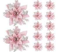 20PCS 14.5cm Glitter Artificial Christmas Flowers Merry Tree Decoratio