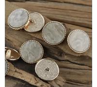 20Pcs 15-25mm Circular Imitation Shell Decorative Buttons Fashion Clothing Metal Buttons Sewing Accessories