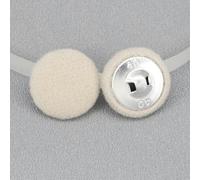 20pcs 15-38mm Sewing Round Velvet Fabric Covered Buttons Kit with Metal Shanks, Colorful Cloth Buttons (Beige 25mm 20PCS)