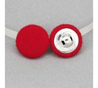 20pcs 15-38mm Sewing Round Velvet Fabric Covered Buttons Kit with Metal Shanks, Colorful Cloth Buttons (Red 25mm 20PCS)