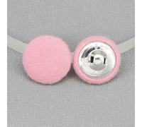 20pcs 15-38mm Sewing Round Velvet Fabric Covered Buttons Kit with Metal Shanks, Colorful Cloth Buttons (Light Pink 25mm 20PCS)