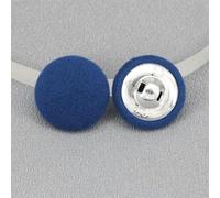 20pcs 15-38mm Sewing Round Velvet Fabric Covered Buttons Kit with Metal Shanks, Colorful Cloth Buttons (Blue 25mm 20PCS)
