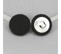 20pcs 15-38mm Sewing Round Velvet Fabric Covered Buttons Kit with Metal Shanks, Colorful Cloth Buttons (Black 25mm 20PCS)