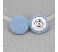20pcs 15-38mm Sewing Round Velvet Fabric Covered Buttons Kit with Metal Shanks, Colorful Cloth Buttons (Light Blue 25mm 20PCS)
