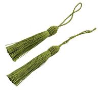 20pcs 15.5cm/6 Inches Silky Floss bookmark Tassels with 2-Inch Cord Loop and Small Chinese Knot for Jewelry Making, Souvenir, Bookmarks, DIY Craft Accessory(Army Green)