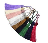 20pcs 15.5cm/6 Inches Silky Floss bookmark Tassels with 2-Inch Cord Loop and Small Chinese Knot for Jewelry Making, Souvenir, Bookmarks, DIY Craft Accessory (Mixed 10)