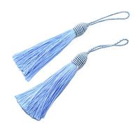 20pcs 15.5cm/6 Inches Silky Floss bookmark Tassels with 2-Inch Cord Loop and Small Chinese Knot for Jewelry Making, Souvenir, Bookmarks, DIY Craft Accessory(sky blue)