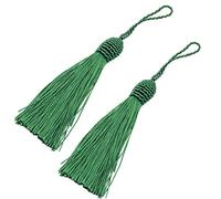 20pcs 15.5cm/6 Inches Silky Floss bookmark Tassels with 2-Inch Cord Loop and Small Chinese Knot for Jewelry Making, Souvenir, Bookmarks, DIY Craft Accessory (Dark Green)