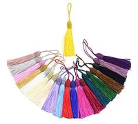 20pcs 15.5cm/6 Inches Silky Floss bookmark Tassels with 2-Inch Cord Loop and Small Chinese Knot for Jewelry Making, Souvenir, Bookmarks, DIY Craft Accessory (Multi 20pcs)