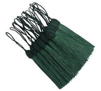 20pcs 15.5cm Silky Handmade Bookmark Tassels for DIY Craft-Dark Green