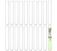 20pcs 15ml Borosilicate Glass Round Bottom Test Tubes, 15mmx150mm Clear Glass Test Tubes for Scientific Experiments, Decorations, Plant Propagation and Holiday Gifts
