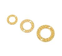 20pcs 15mm 20mm 25mm Stainless Steel Double Hole Texture Circle Ring Gold Charms Pendants Earrings Conectors for Jewelry Making(Gold 20pcs,20mm)