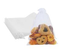 20pcs 15x20cm Medium Sheer Organza Gift Bags,With Drawstring Mesh Jewelry Pouches, Wedding Favour Bags For Party Festival Game(White)