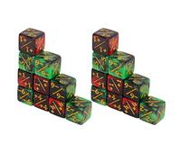 20PCS 16mm Dual Color Math Dice Set with Addition Subtraction Numbers Plastic Six Sided Educational Dice for Elementary Classroom Learning Activities