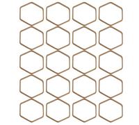 20pcs 16mm Geometric Hexagon Copper Hoop Charms 18K Gold Plated Hollow Pendants DIY Jewelry Making Accessories for Earrings Necklaces and Bags