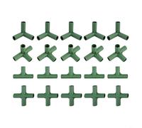 20Pcs 16mm Greenhouse Frame Connectors Joints Building Fittings | Plastic PVC Pipe Connectors for Garden Greenhouses | Cold Frames | Flower Stands & Shelves | Green